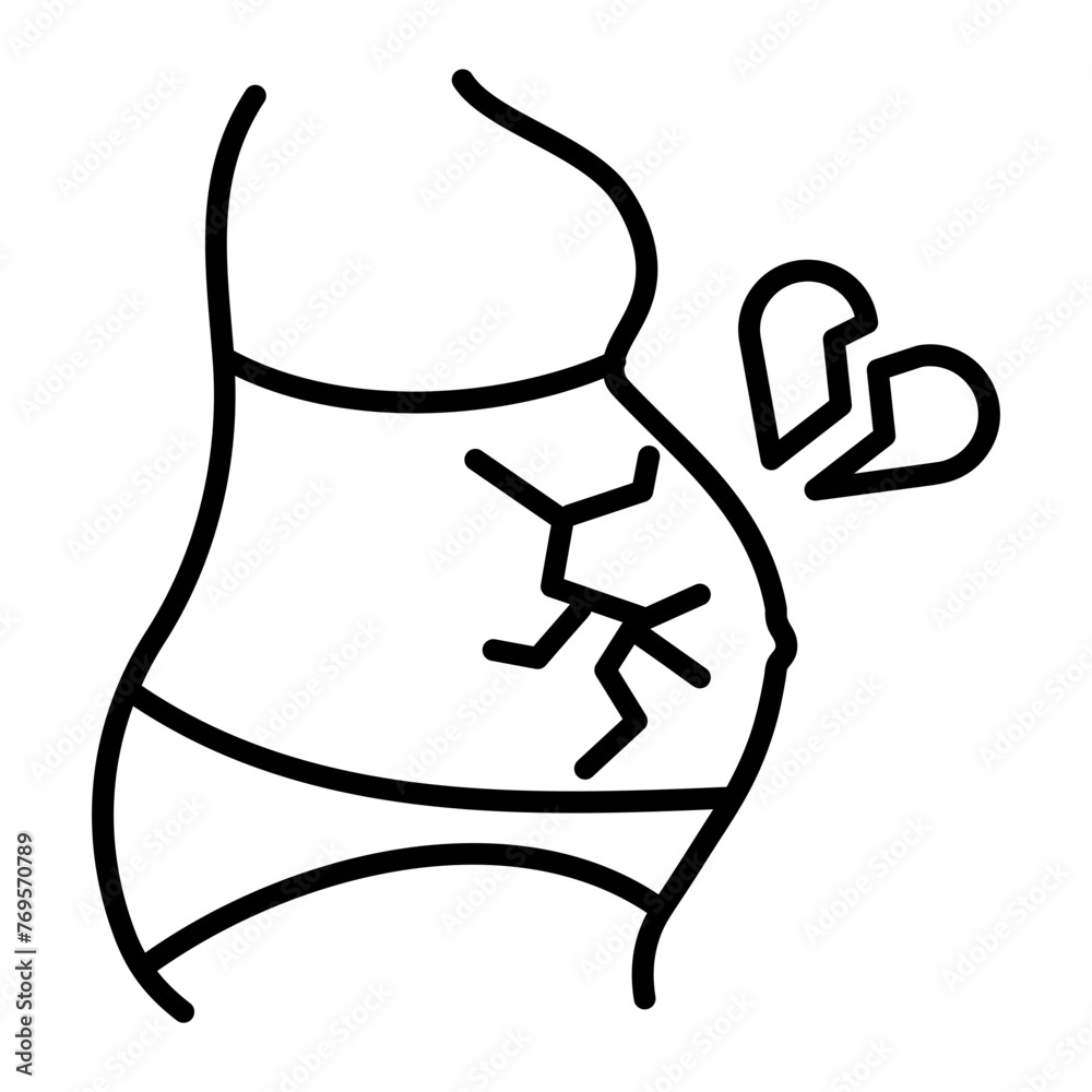 A line style icon of pregnancy loss A line style icon of pregnancy loss
