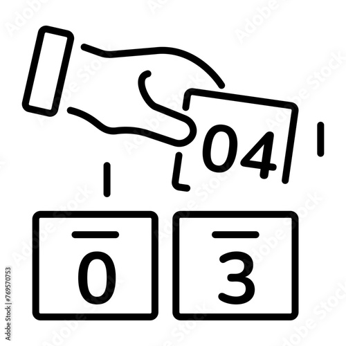 Trendy line icon of days countdown 