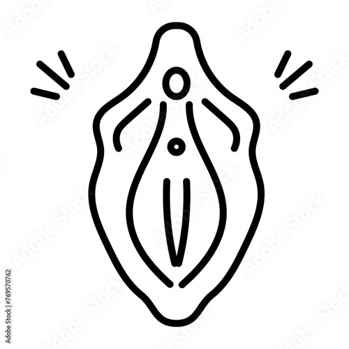 A line icon showing vagina 