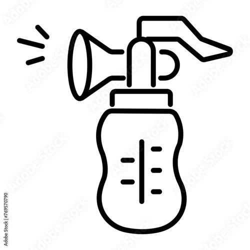 Trendy line icon of breast pump 
