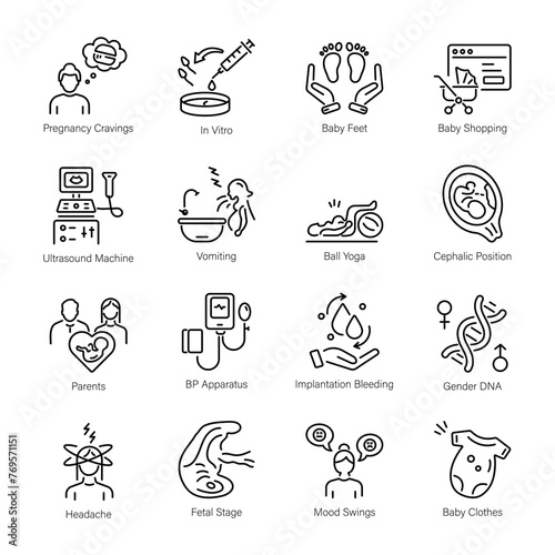 Collection of Gynaecology Linear Icons

 photo