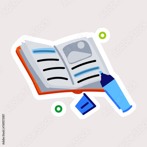 Latest flat sticker of book highlighter 