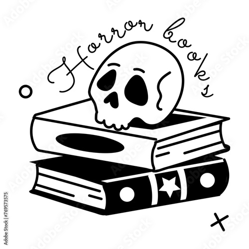 Here is a glyph sticker of horror books 