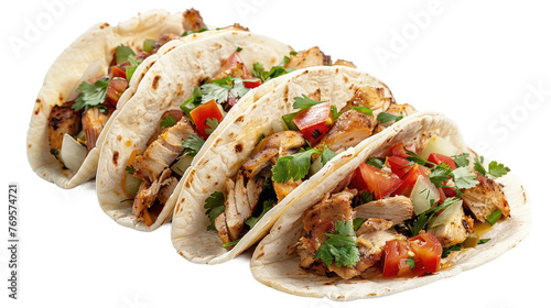 Chicken Tacos on Transparent Background