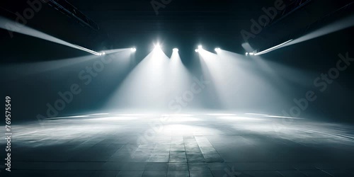 Artistic performances stage light background with spotlight illuminated the stage for contemporary dance. Empty stage with monochromatic colors and lighting design. 4K Video photo