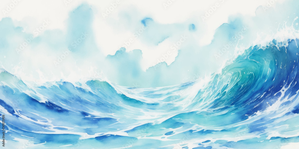 Seamless wave water ocean soft blue curve line background. Water  ocean wave white and soft blue aqua, teal texture. Vector sea, wave, water background.