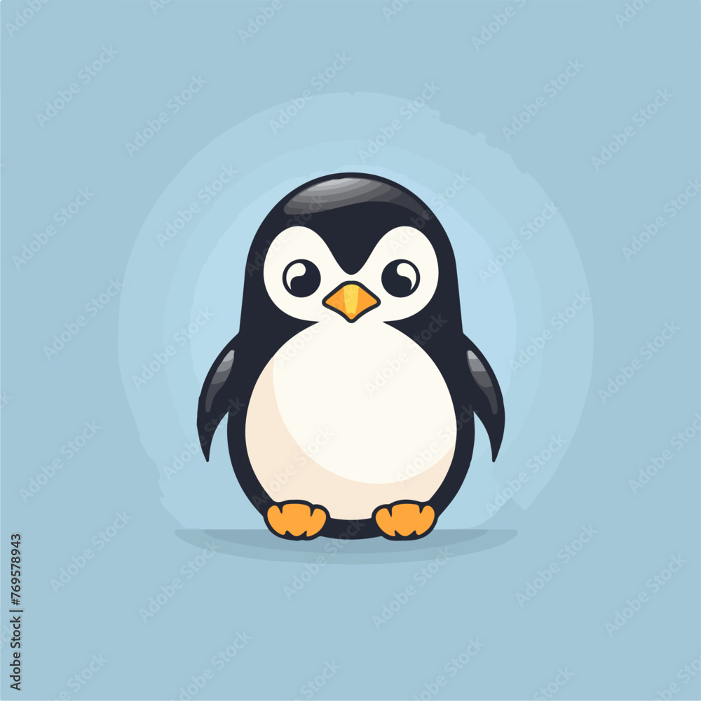 Obraz premium simple flat penguin icon vector illustration