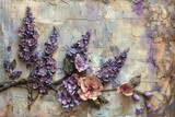 Fig Soft lavenders and lilacs Mixed Media Art Inviting  ,