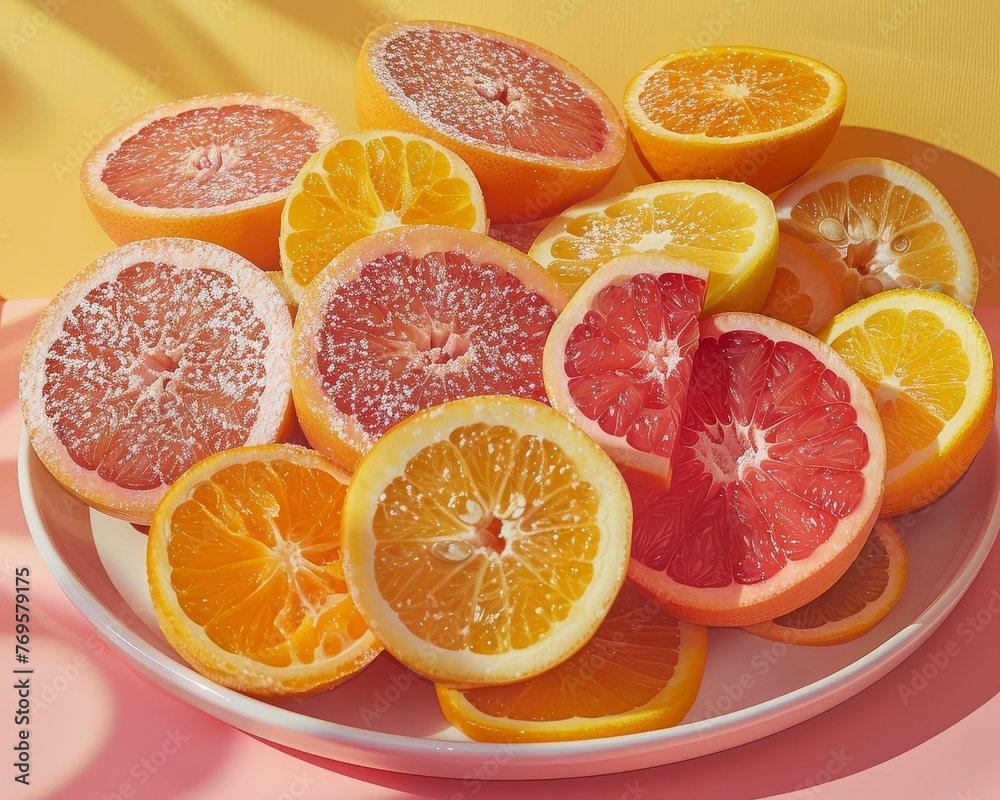 Fruit-based desserts Fiery oranges and yellows Fashion Photography Euphoric Hand-drawn Illustrations ,