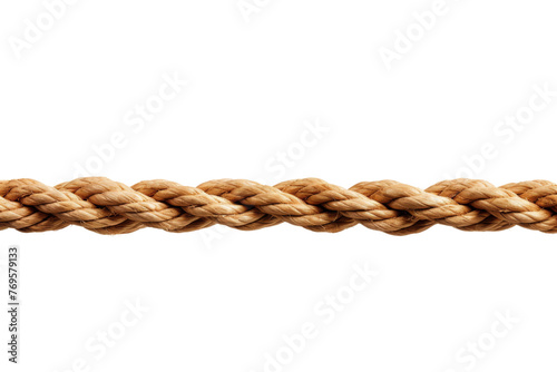 Twisted Whispers: A Close-Up Study of a Rope on White Canvas. On a White or Clear Surface PNG Transparent Background.