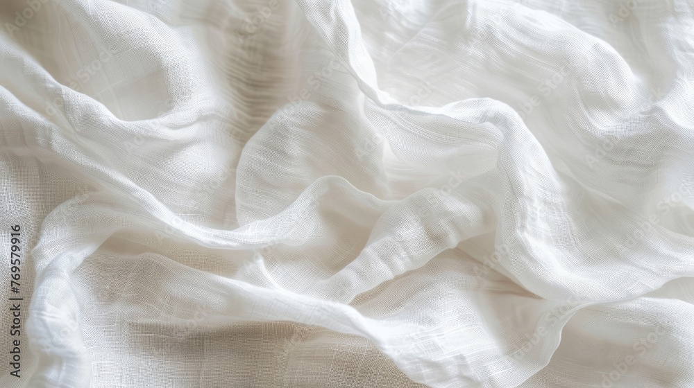 Crisp white linen texture symbolizing purity and simplicity