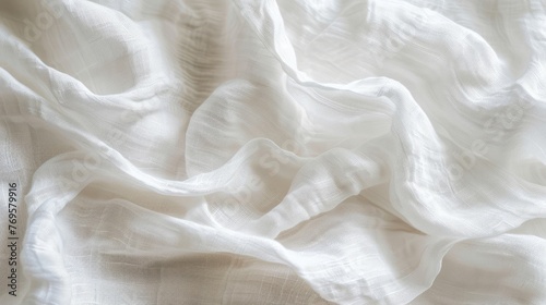 Crisp white linen texture symbolizing purity and simplicity