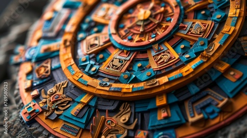 Origami Aztec Calendar Stone: Cosmology and Art

 photo