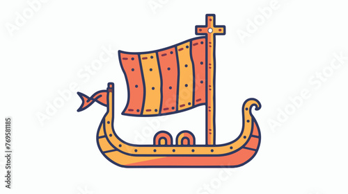Viking flag icon. Outline viking flag vector icon for