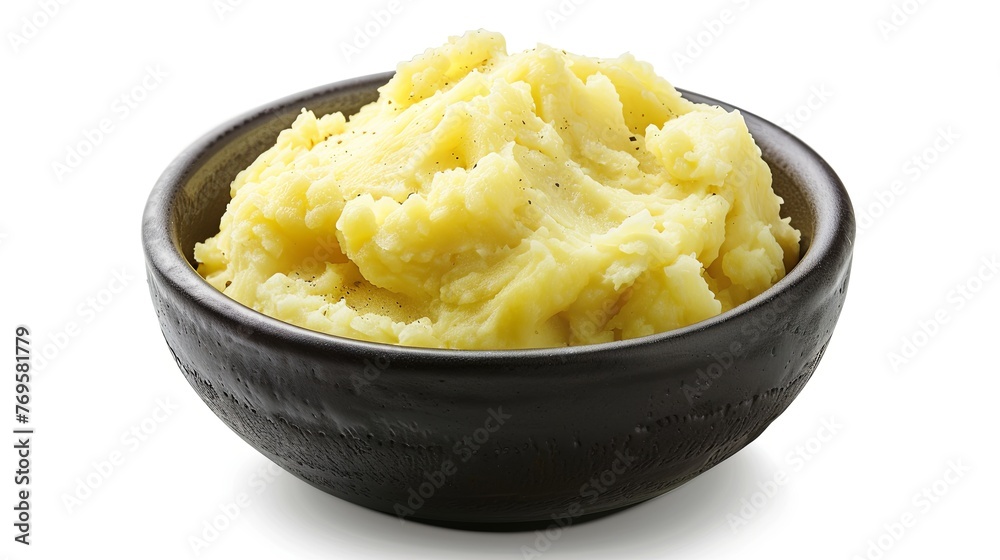 mashed potatoes in a bowl isolated on white background mashed potatoes in a bowl isolated on white background
