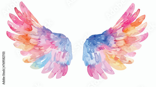 Angel Wings Flat vector isolated on white photo