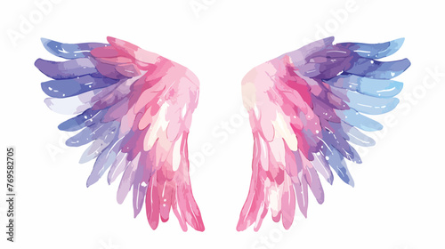 Angel Wings Flat vector isolated on white photo