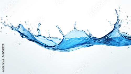Splash of blue water isolated on white background