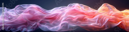 Abstract pink background with blurred waves and lines, simple design, high resolution, professional illustration. The background is a soft gradient of light pink with smooth curves.