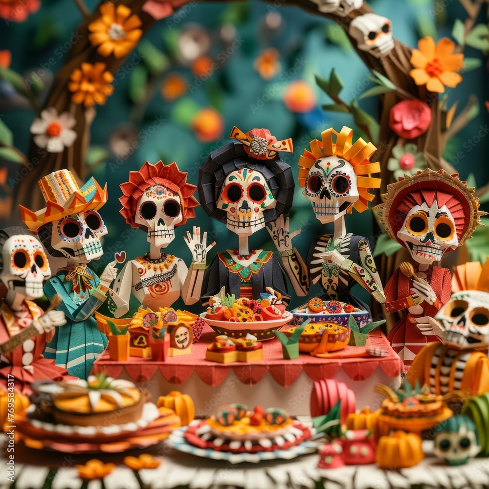 Origami Paper Town: Family Gathering for Día de los Muertos Essence
Origami Paper Town: Family Gathering for Día de los Muertos Essence