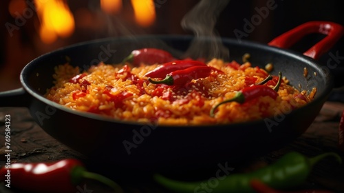 fry rice red hot chili 8k photography, ultra HD, sharp