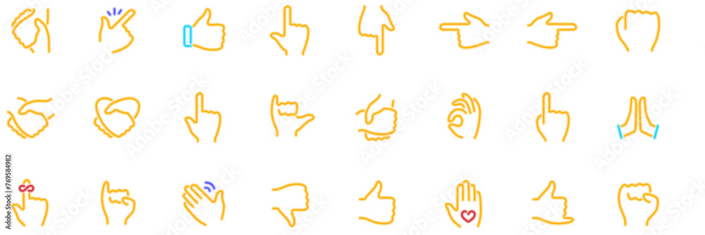Set of Hands gestures icons Set of Hands gestures icons