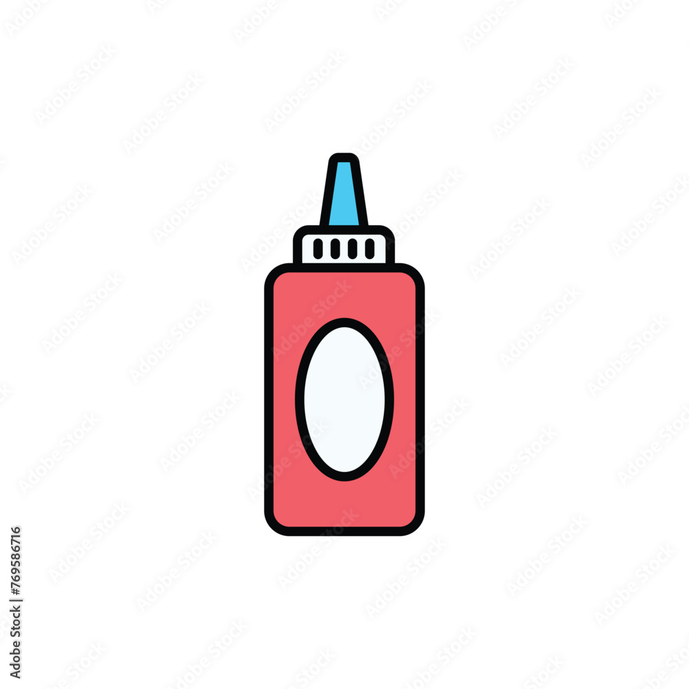 Ketchup icon design with white background stock illustration Ketchup icon design with white background stock illustration