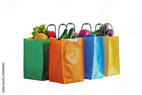 Reusable Grocery Bag Design Isolated on Transparent Background