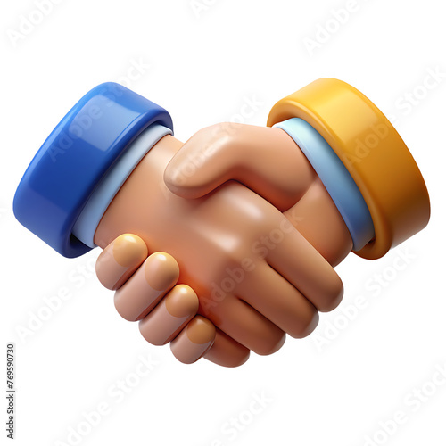 Business Handshake icon 3d render style icon image isolated on a transparent background PNG photo