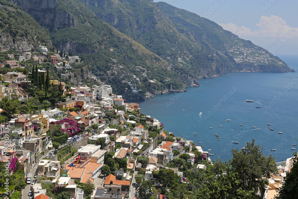 Picturesque Village Positano at Amalfi Coast Italy Mediterranean Sea Travel