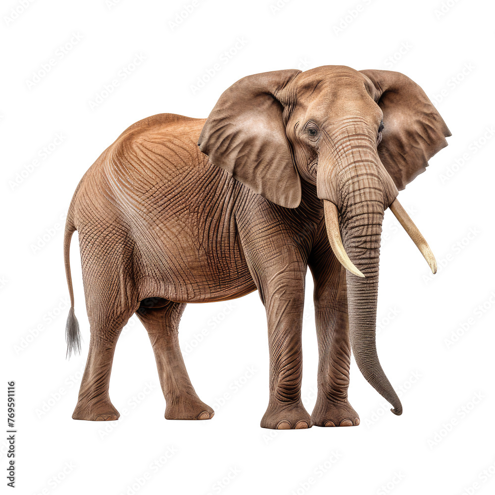 Fototapeta premium brown elephant isolated on white