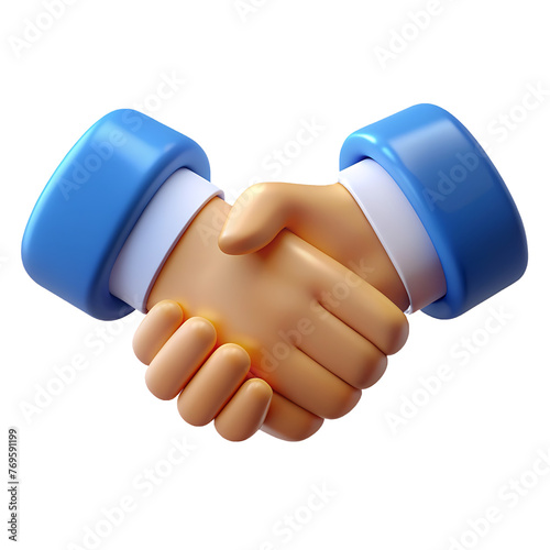 Business Handshake icon 3d render style icon image isolated on a transparent background PNG photo