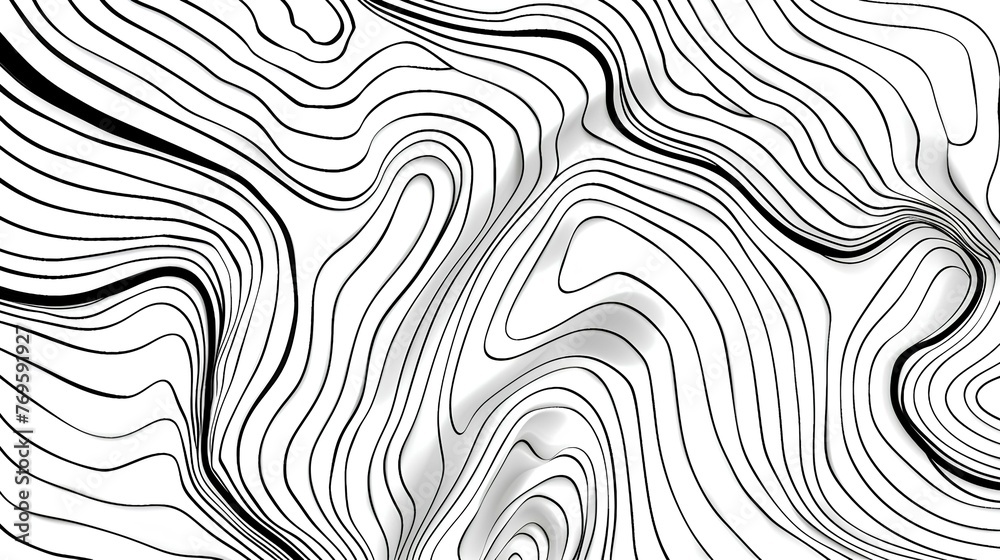 abstract background lineart, black and white. digital art style, banner or wallpaper. generative AI