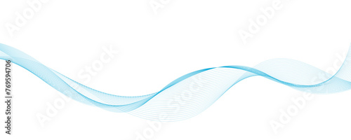 Abstract vector background with blue wavy lines. Blue wave background. Blue lines vector illustration. Curved wave. Abstract wave element for design. 