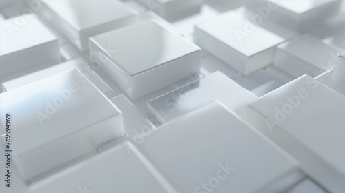 white rectangulartiling background, white acrylic material, in the style of opaque resin panels. AI Generated