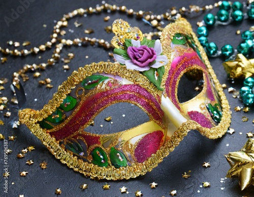 Carnival mask design of black baground