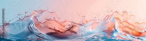 Abstract Colorful Liquid Splash Wave 