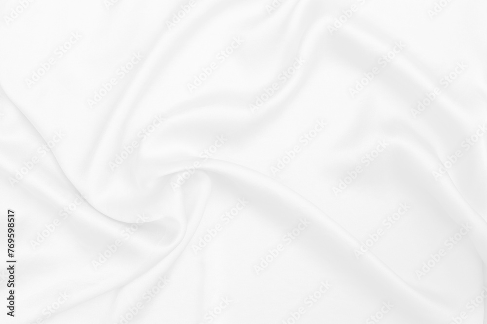 Empty waving white fabric texture background, white fabric pattern background