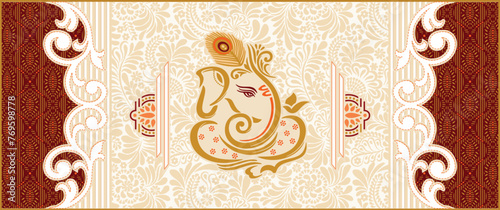 Indian wedding invitation card designs. Vector illustrations	
