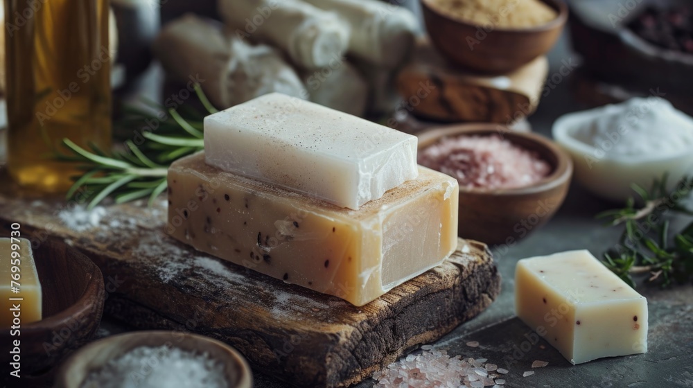 Artisanal soap making with natural ingredients