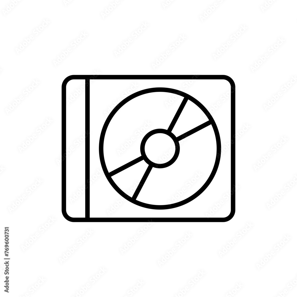 Disc case outline icons, minimalist vector illustration ,simple transparent graphic element .Isolated on white background Disc case outline icons, minimalist vector illustration ,simple transparent graphic element .Isolated on white background