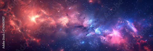 A beautiful  colorful galaxy with a pink and blue hue
