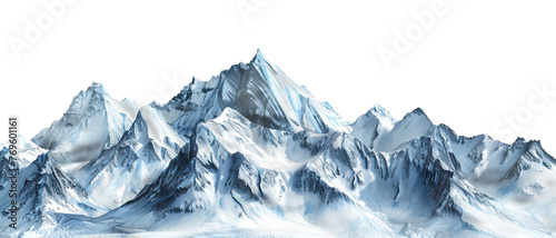 Picturesque landscape with majestic mountain peaks, cut out photo