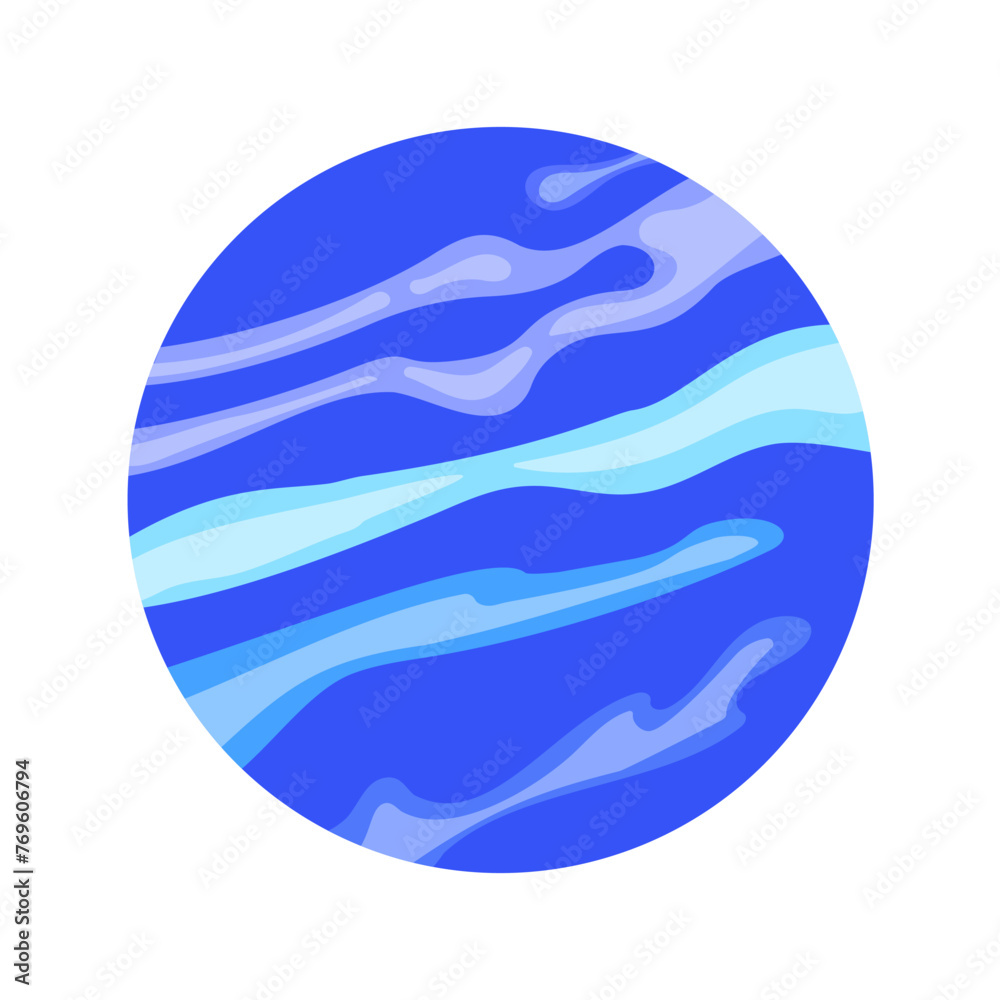 Fototapeta premium Neptune planet. Vector flat illustration.