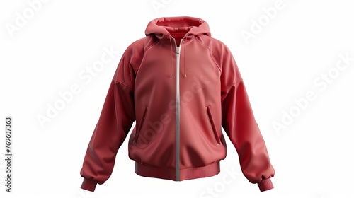 A 3D windbreaker jacket template designed for creative projects, presented on a white background photo