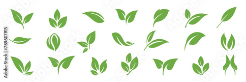 Mega set collection  of green leaf icons design inspiration