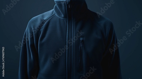 A classic men's fleece jacket vector mockup, depicting a traditional design