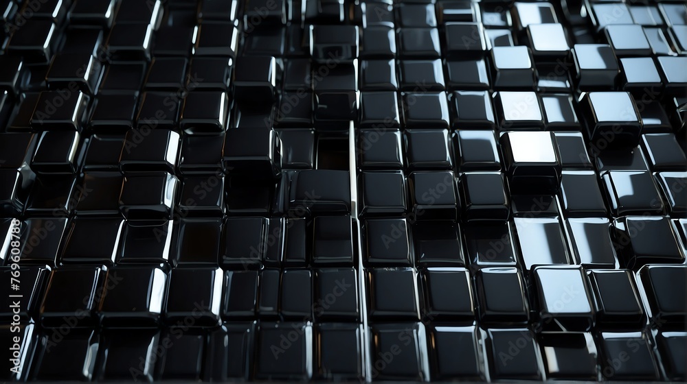 Futuristic black shiny metallic square rectangular geometric sheets pattern background abstract minimalist modern technology ene from Generative AI Futuristic black shiny metallic square rectangular geometric sheets pattern background abstract minimalist modern technology ene from Generative AI