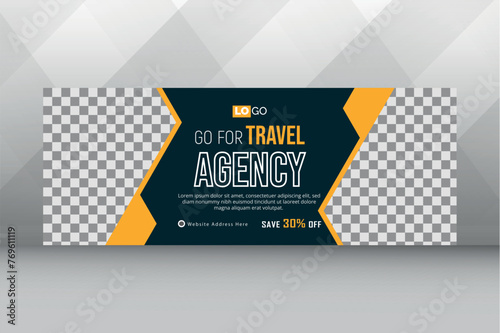 Go for travel agency Corporate travel social media design Facebook cover template web banner template, abstract corporate travel agency for social media Facebook cover banner template,