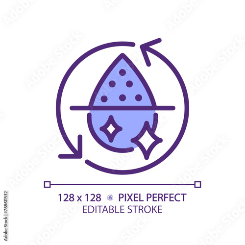 Desalination RGB color icon. Water management. Environmental engineering. Purification process. Isolated vector illustration. Simple filled line drawing. Editable stroke. Pixel perfect